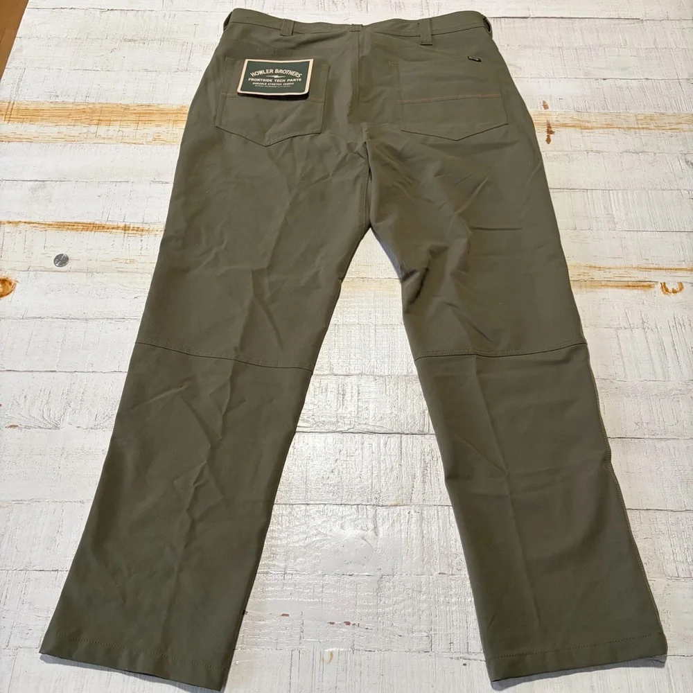 Howler Bros Frontside Tech Pants NWT size 36 x 30 Olive Green Straight Leg - Picture 13 of 14
